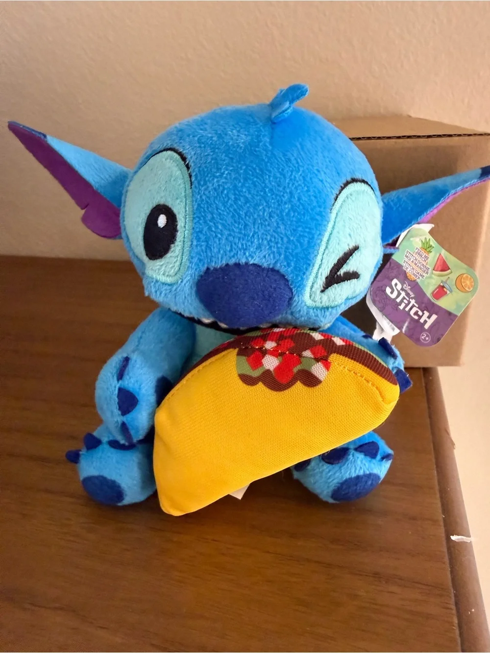 Disney Blue Stitch Plush with Yellow Taco Accessory
